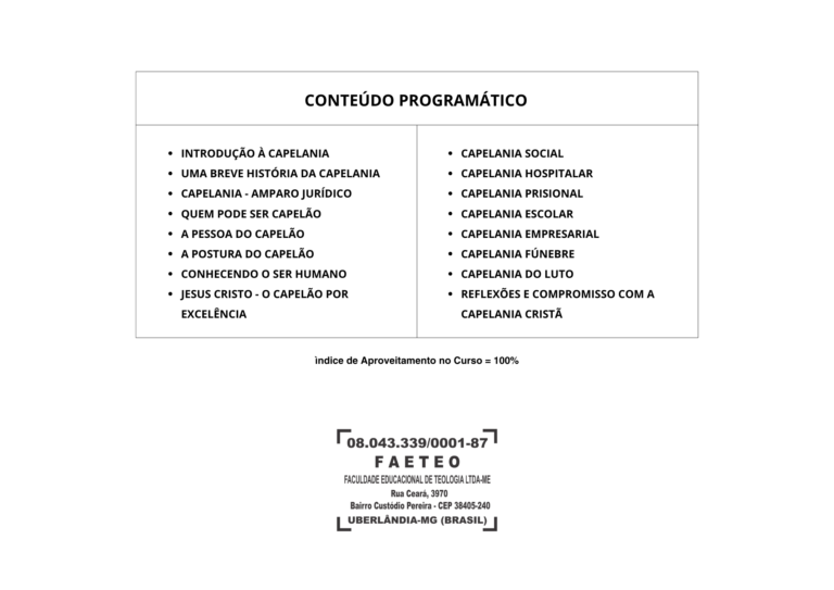 Prof. Dr. Eder G. Costa | Curso de Capelania Grátis