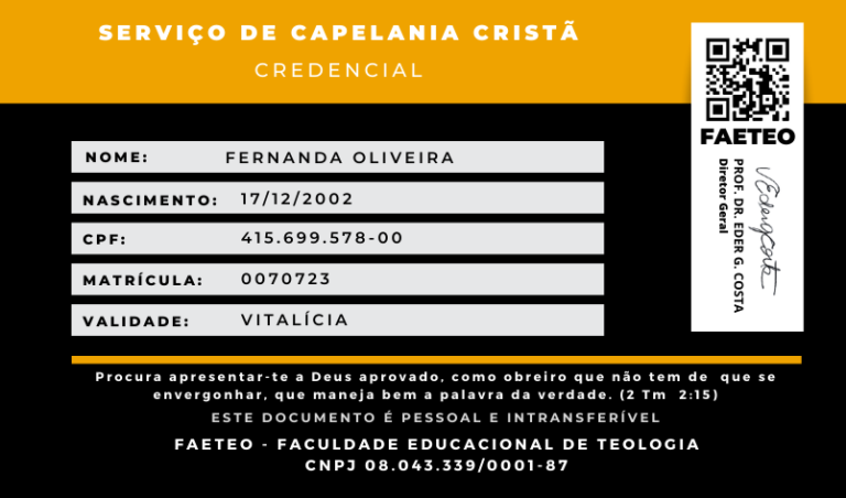 Prof. Dr. Eder G. Costa | Curso de Capelania Grátis
