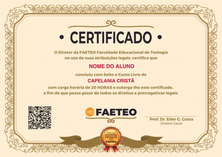 Prof. Dr. Eder G. Costa | Curso de Capelania Grátis
